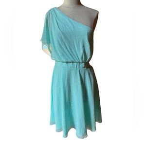 White House Black Market Sea Glass Off‎ the Shoulder Flowy MIDI Dress